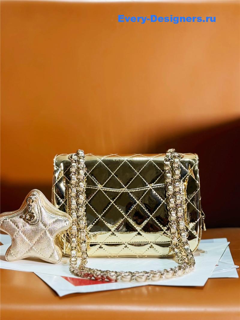 Ch**el patent leather cf star bag