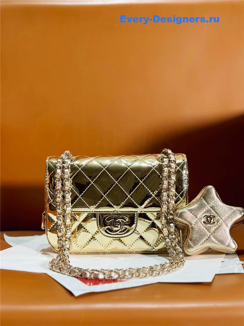 Ch**el patent leather cf star bag