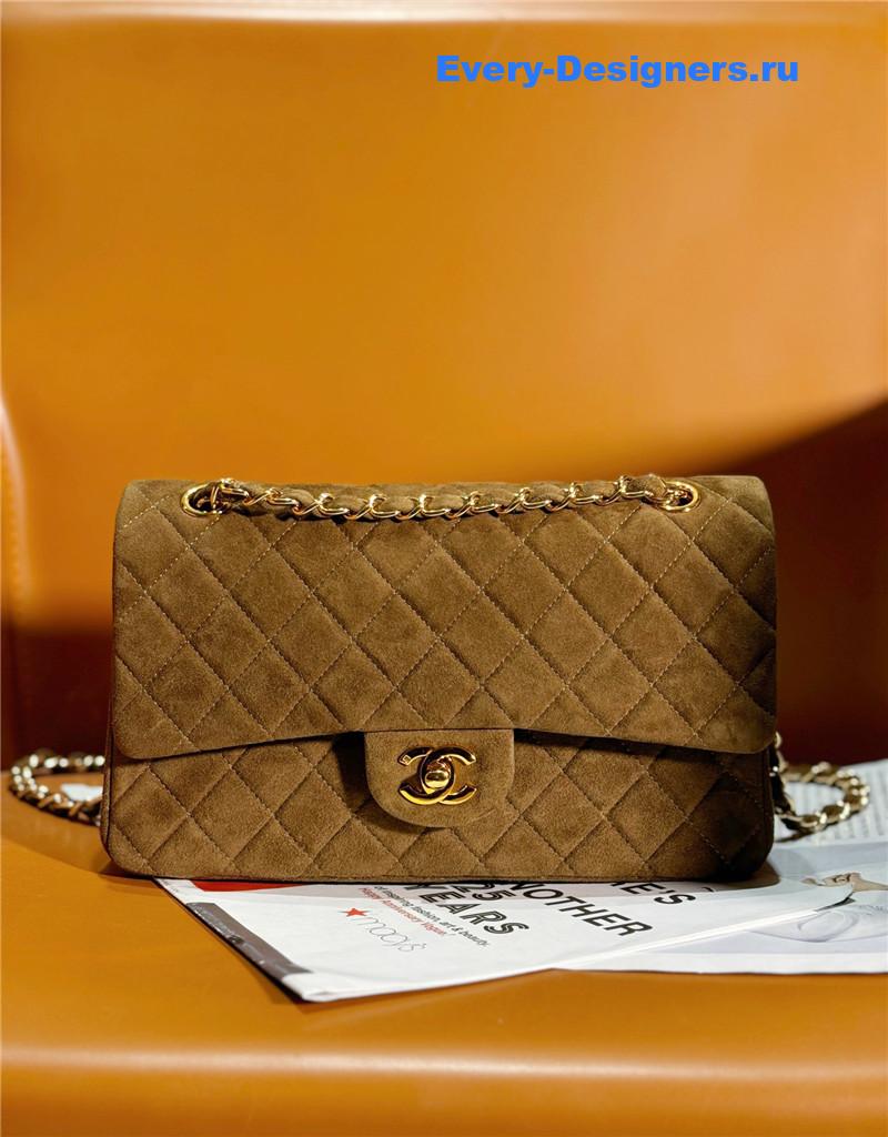 Ch**el brown suede cf flap bag