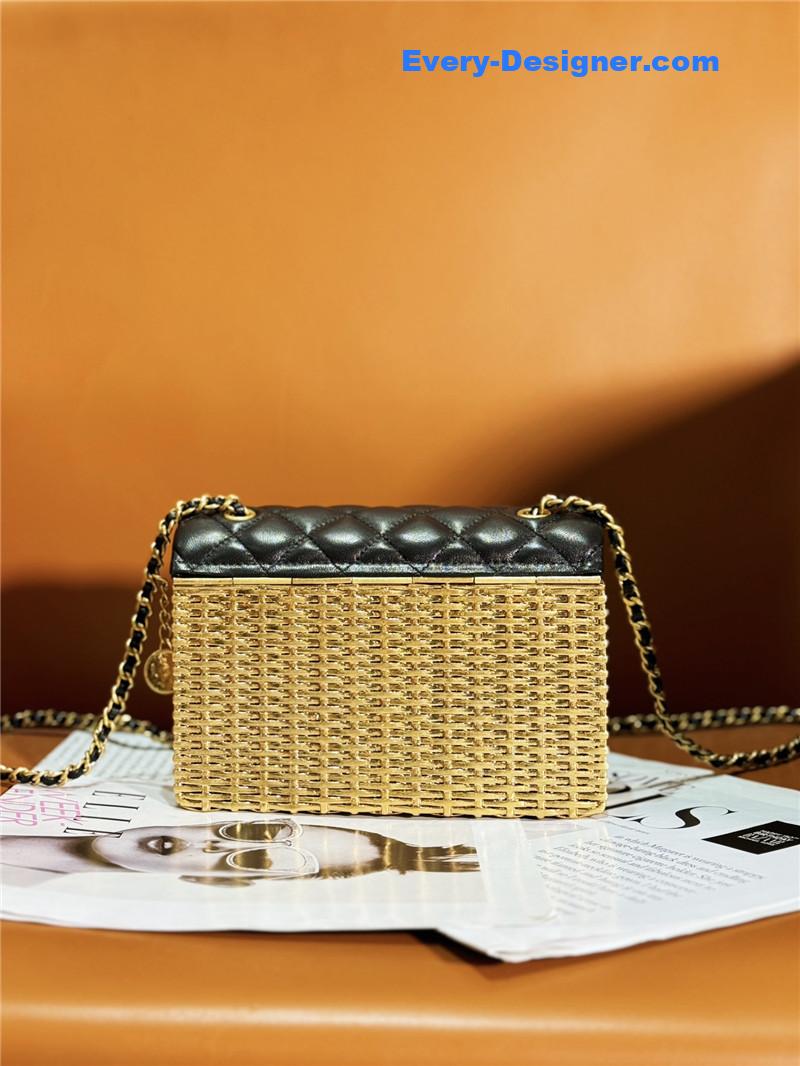 Ch**el metallic woven cf bag