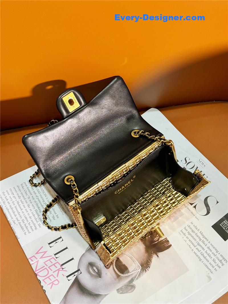 Ch**el metallic woven cf bag