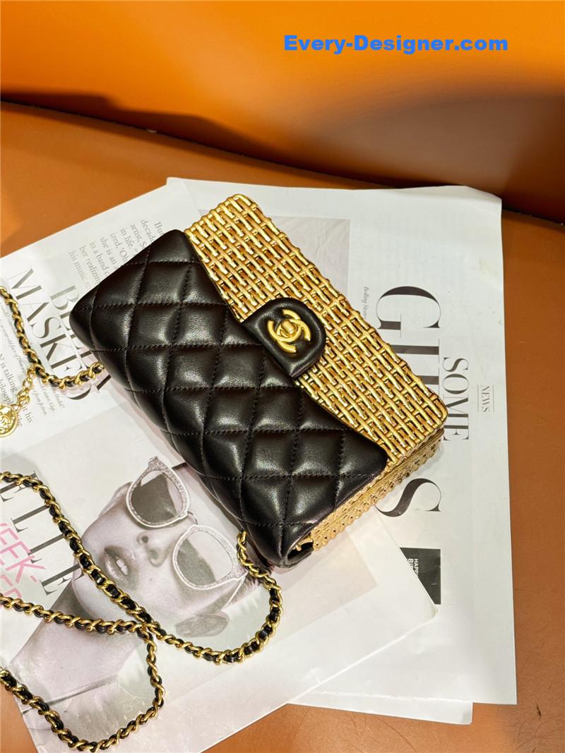 Ch**el metallic woven cf bag