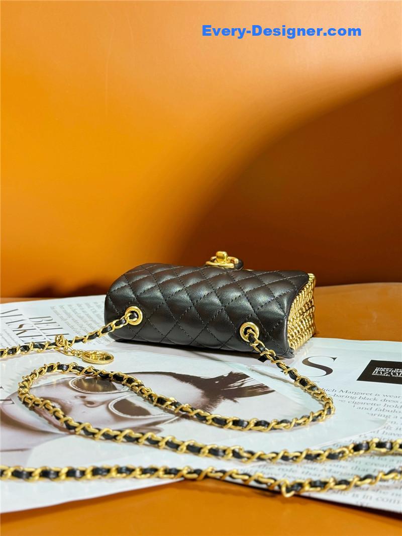 Ch**el metallic woven cf bag small