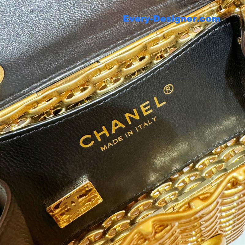 Ch**el metallic woven cf bag small