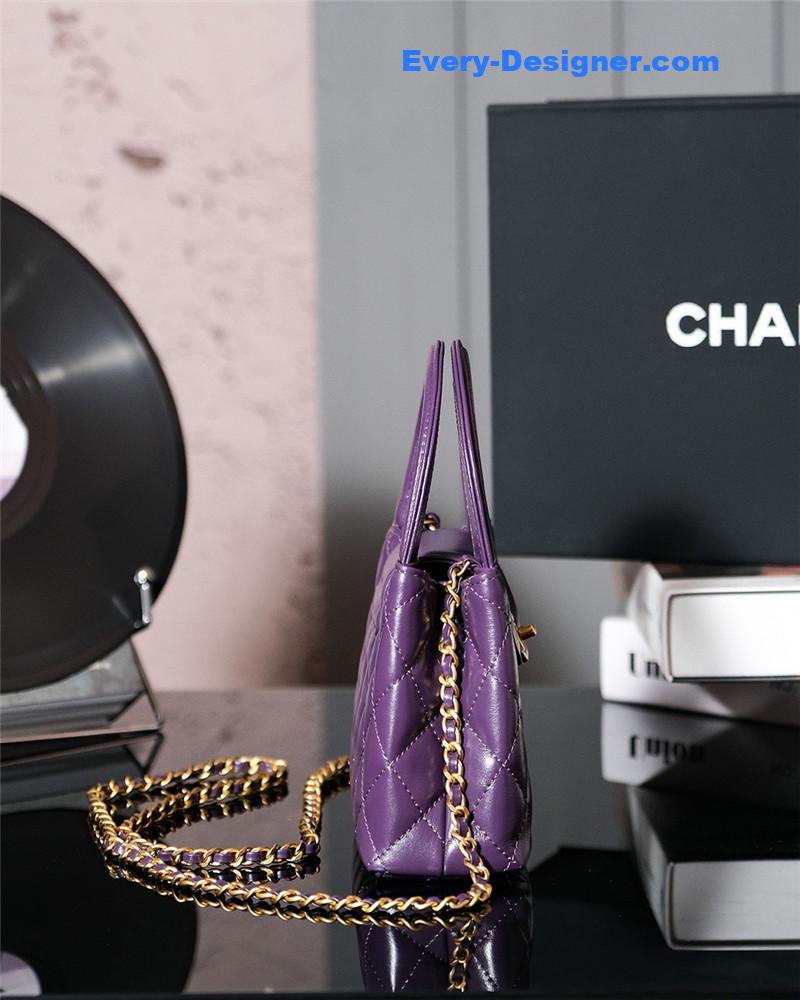 Ch**el purple nano kelly shopper bag