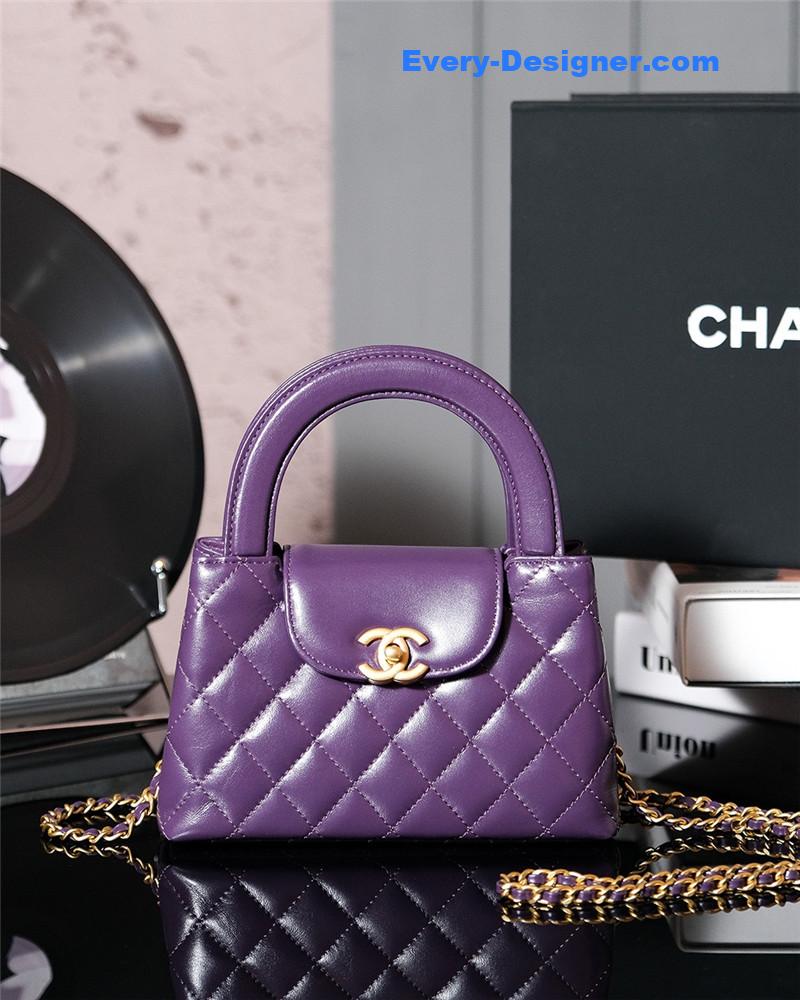 Ch**el purple nano kelly shopper bag