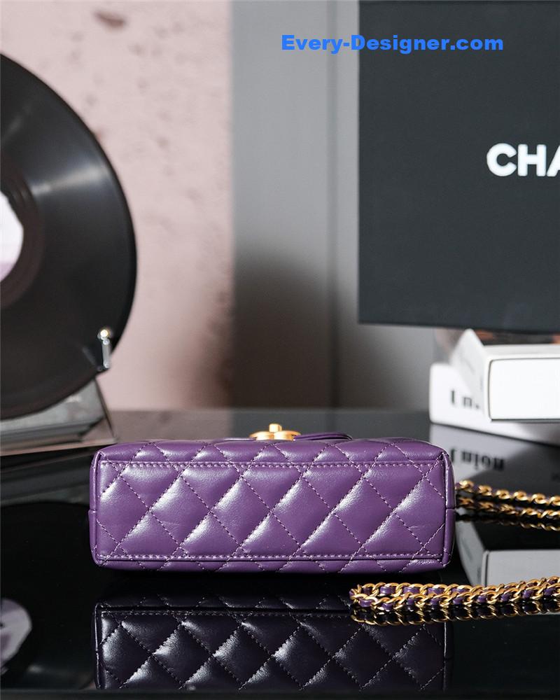 Ch**el purple nano kelly shopper bag