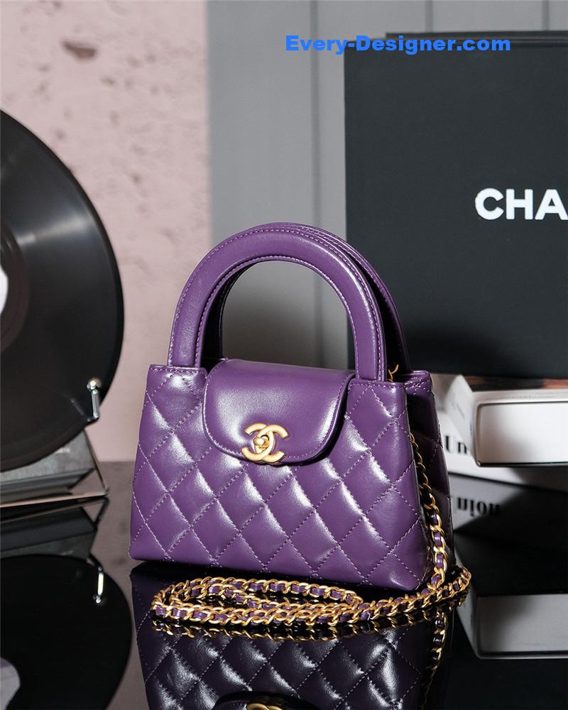 Ch**el purple nano kelly shopper bag