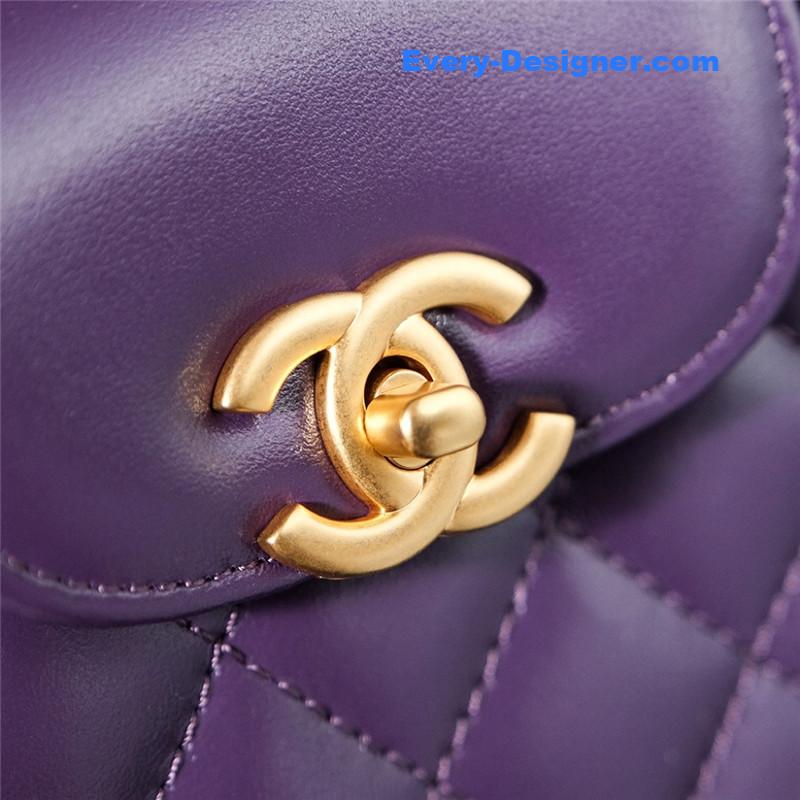 Ch**el purple nano kelly shopper bag