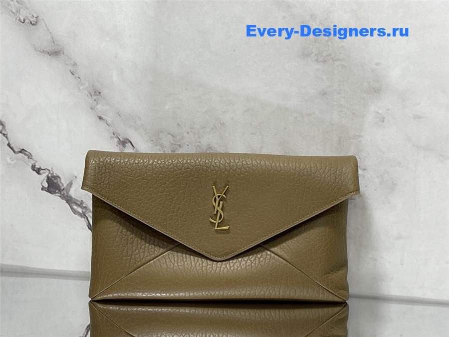 Sa1nt Lau*nt y51 envelope pouch clutch in leather