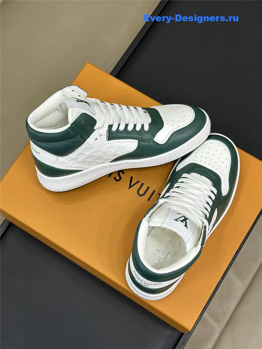l0vis Vvtt0n lv white green stadium high-top sneaker