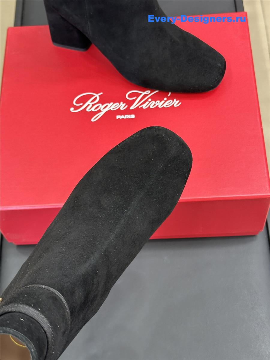 Roger Vivier Black Suede Ankle Boots
