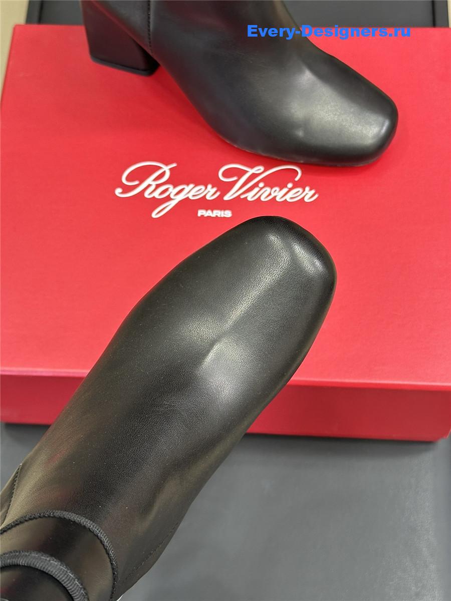 Roger Vivier Black Leather Ankle Boots