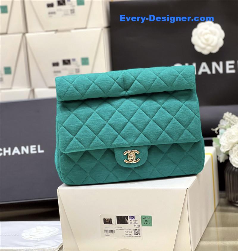 Chanel green limited edition clutch bag
