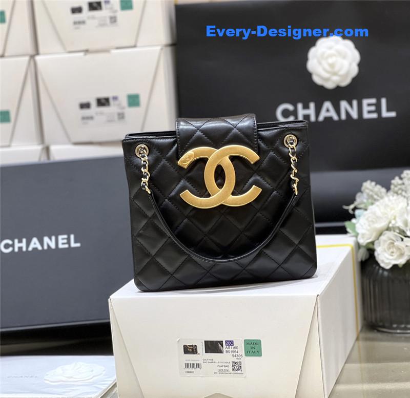 Chanel logo retro tote bag