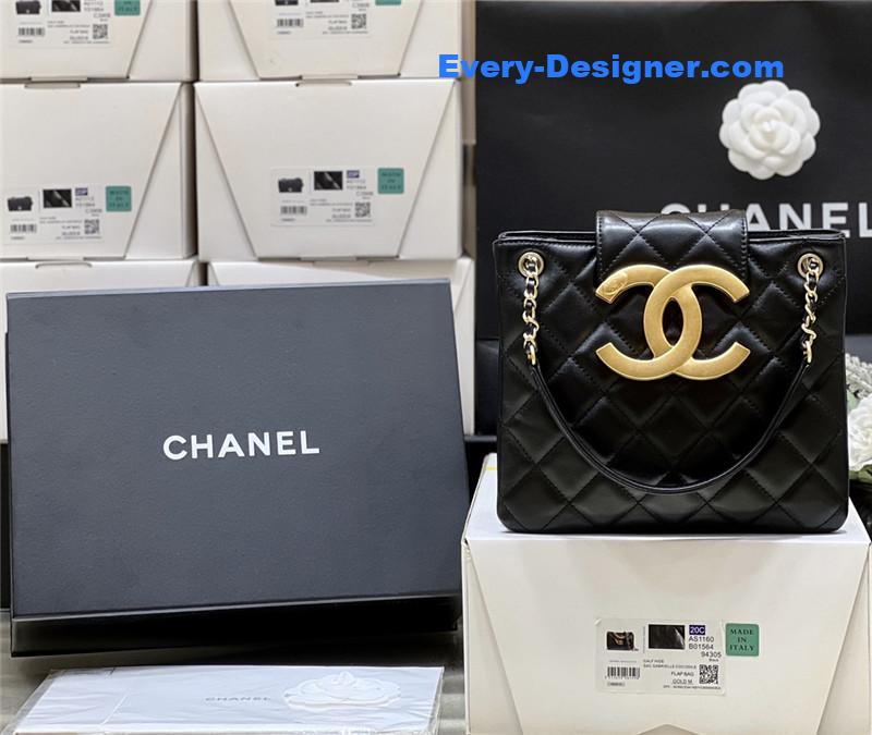 Chanel logo retro tote bag
