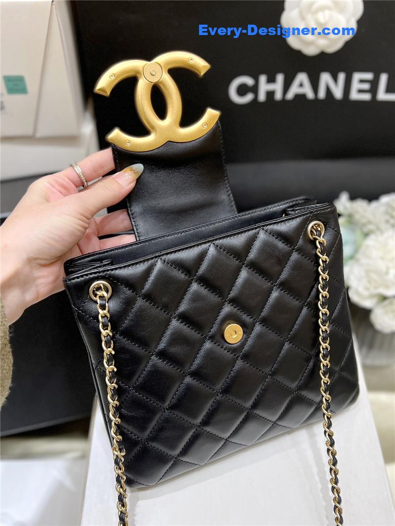 Chanel logo retro tote bag