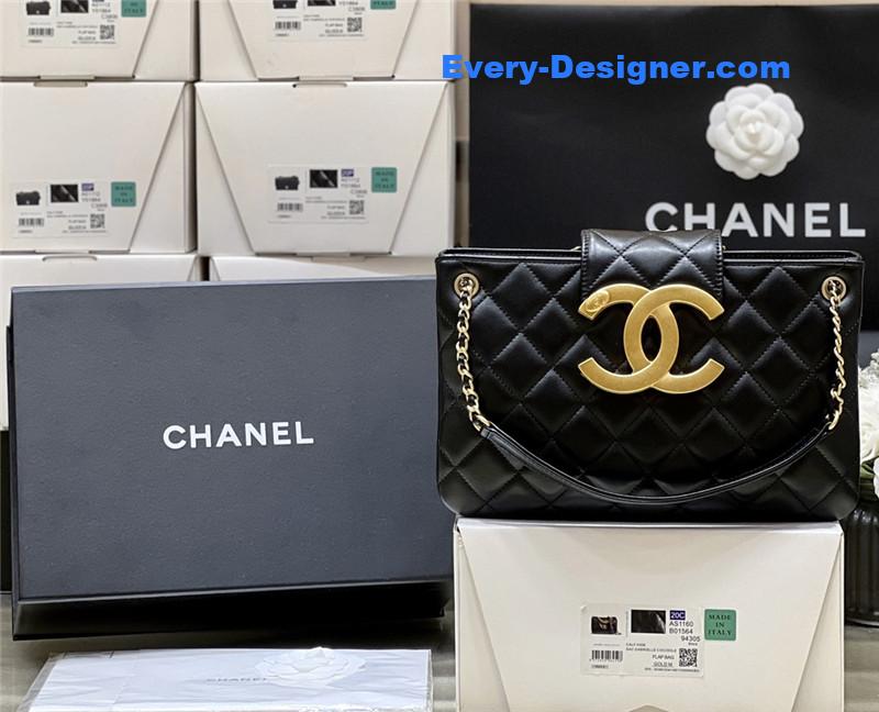 Chanel logo retro tote shopping bag