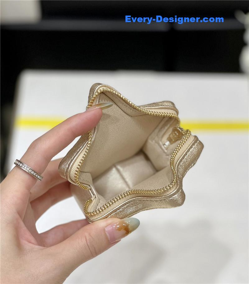 Ch**el cf gold patent leather flap bag