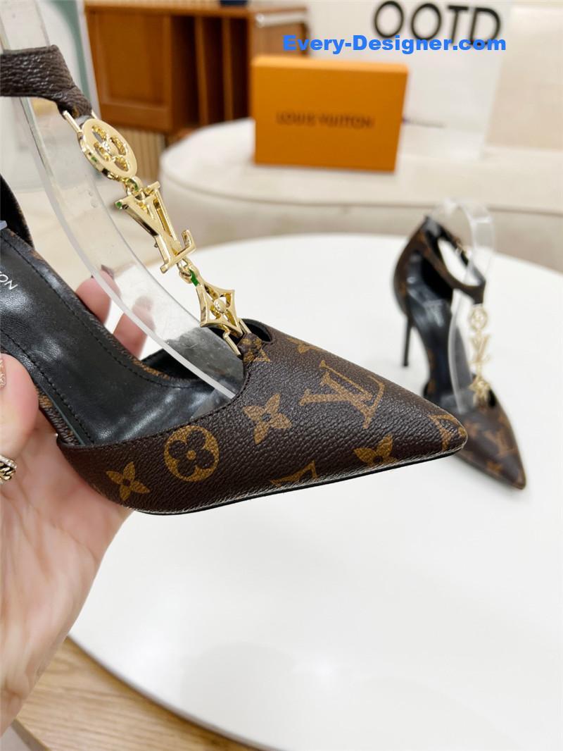 louis vuitton LV metal chain high heels
