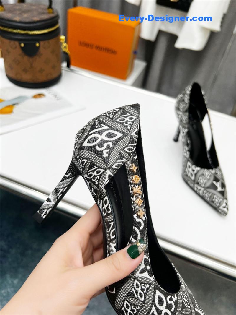 louis vuitton LV metal buckle high heels