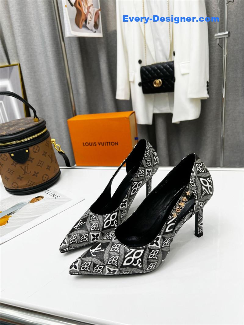 louis vuitton LV metal buckle high heels