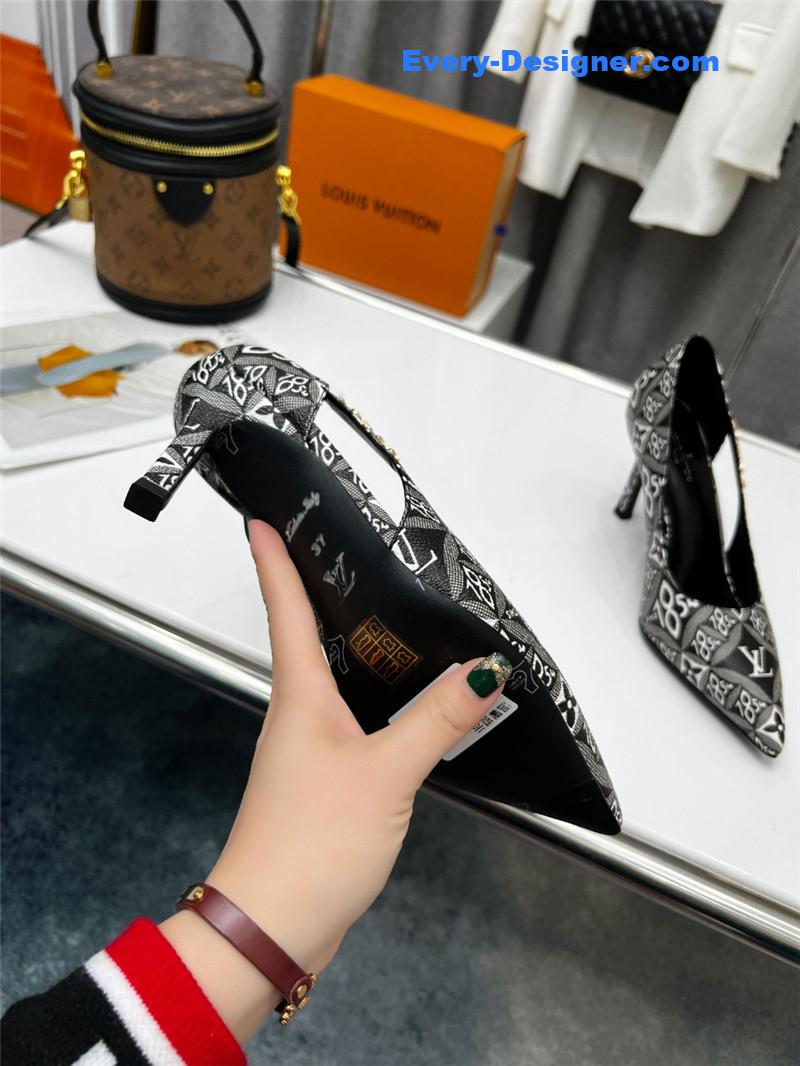 louis vuitton LV metal buckle high heels
