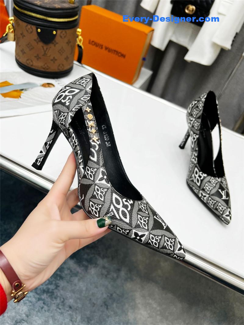 louis vuitton LV metal buckle high heels