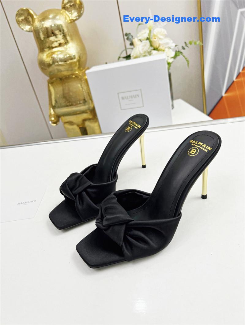 Balmain new catwalk original silk high-heeled slippers