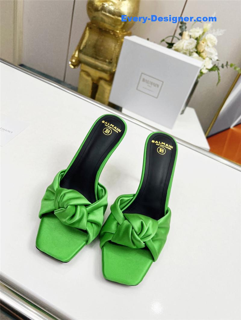 Balmain new catwalk original silk high-heeled slippers