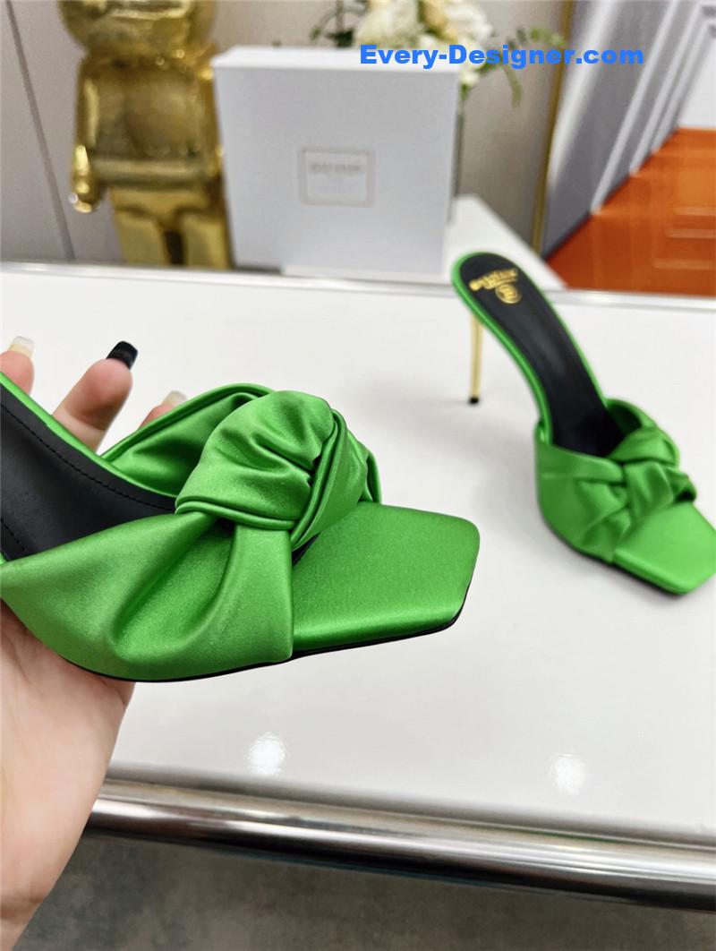 Balmain new catwalk original silk high-heeled slippers