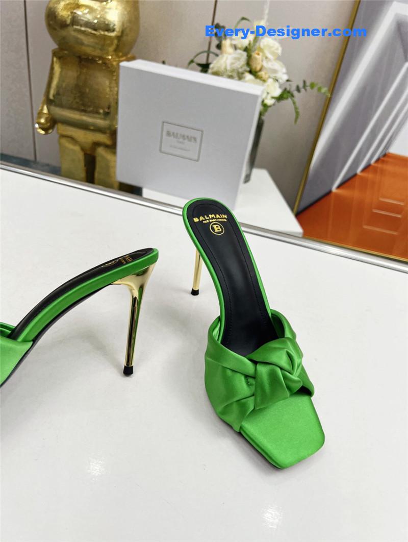 Balmain new catwalk original silk high-heeled slippers