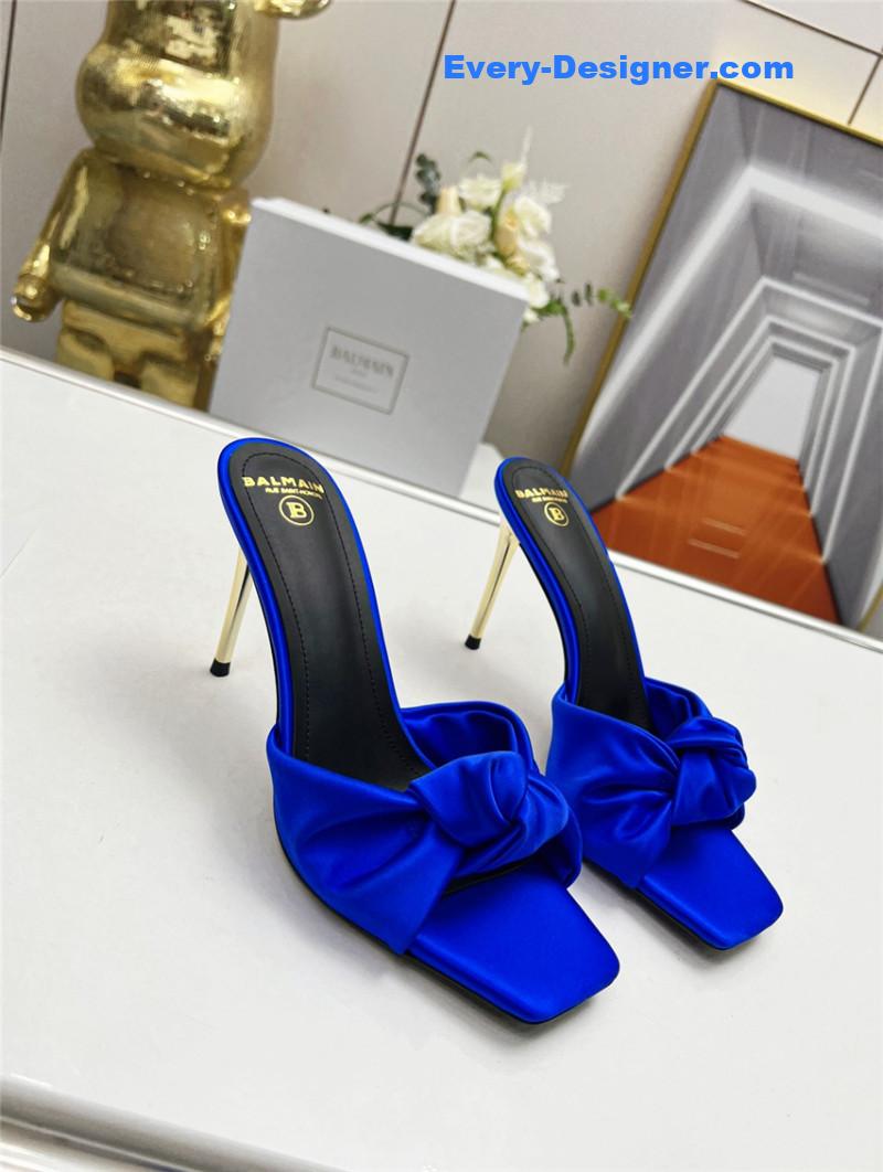 Balmain new catwalk original silk high-heeled slippers