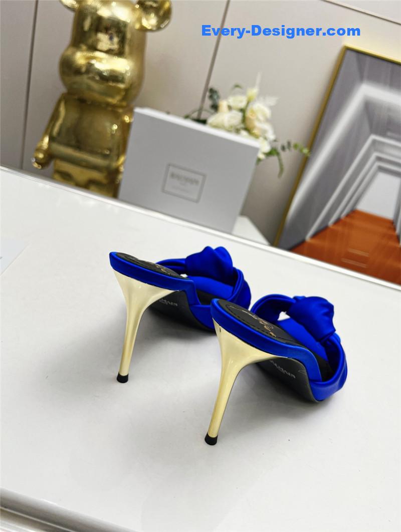 Balmain new catwalk original silk high-heeled slippers