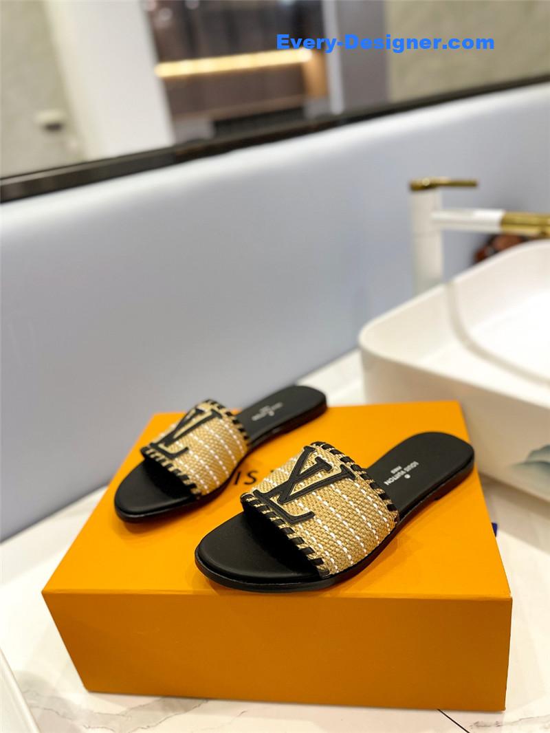 l0vis Vvtt0n lv logo flat slippers