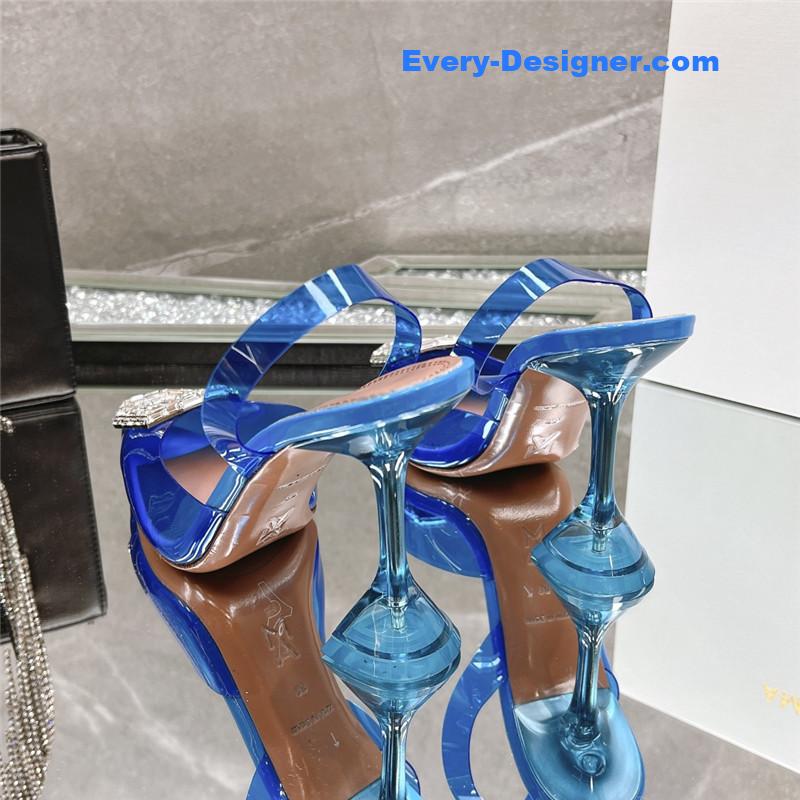 AMINA MUADDI rhinestone buckle heeled sandals