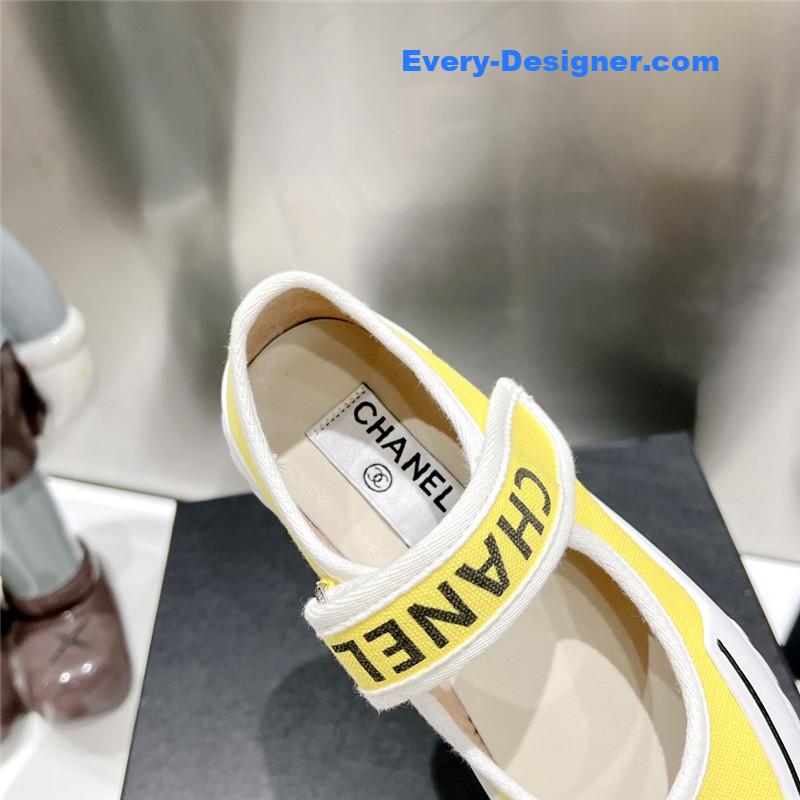 CC second-hand Velcro platform canvas shoes