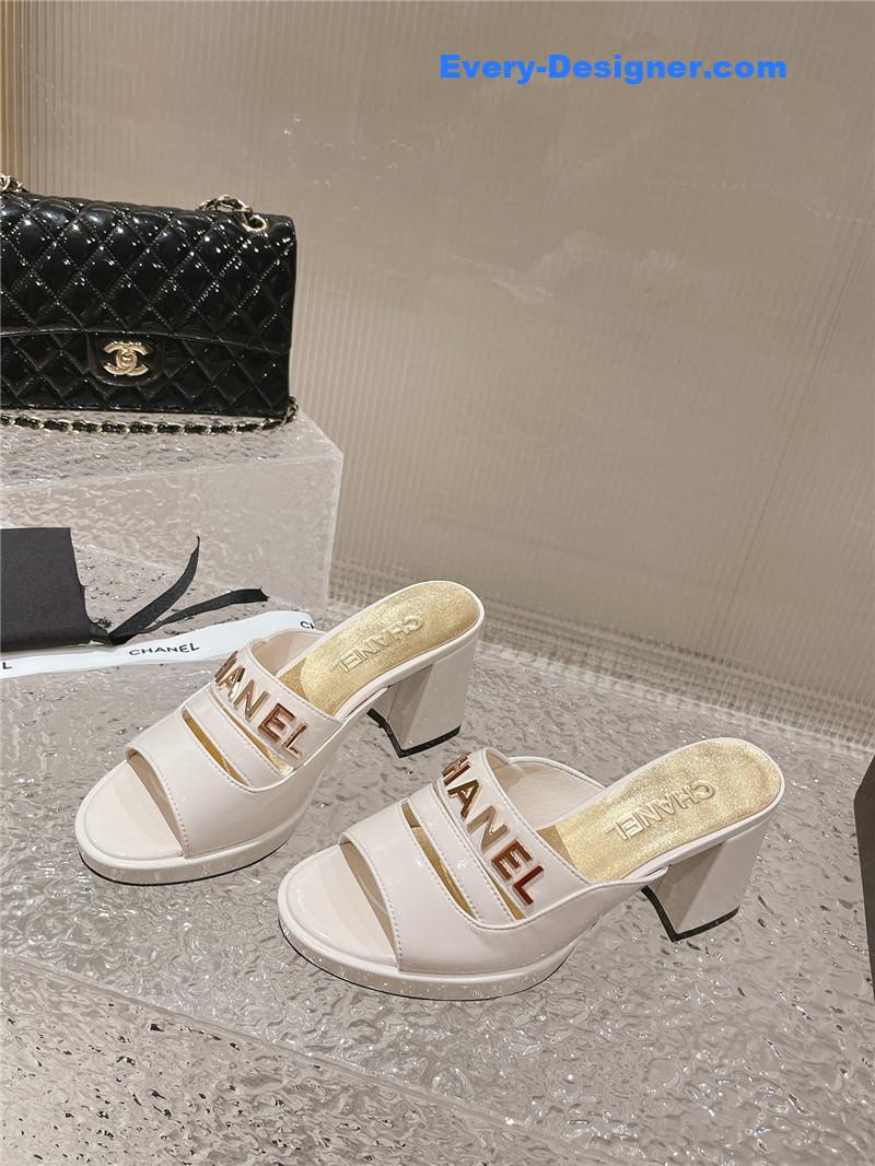 CC platform high heel slippers