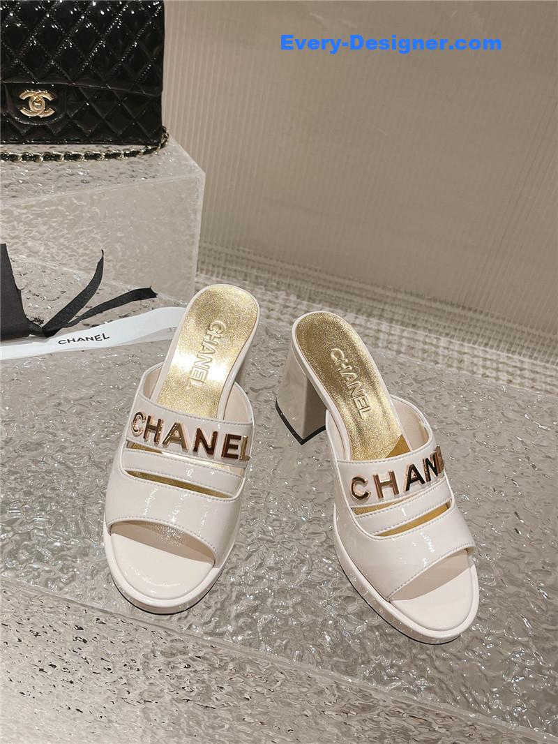 CC platform high heel slippers