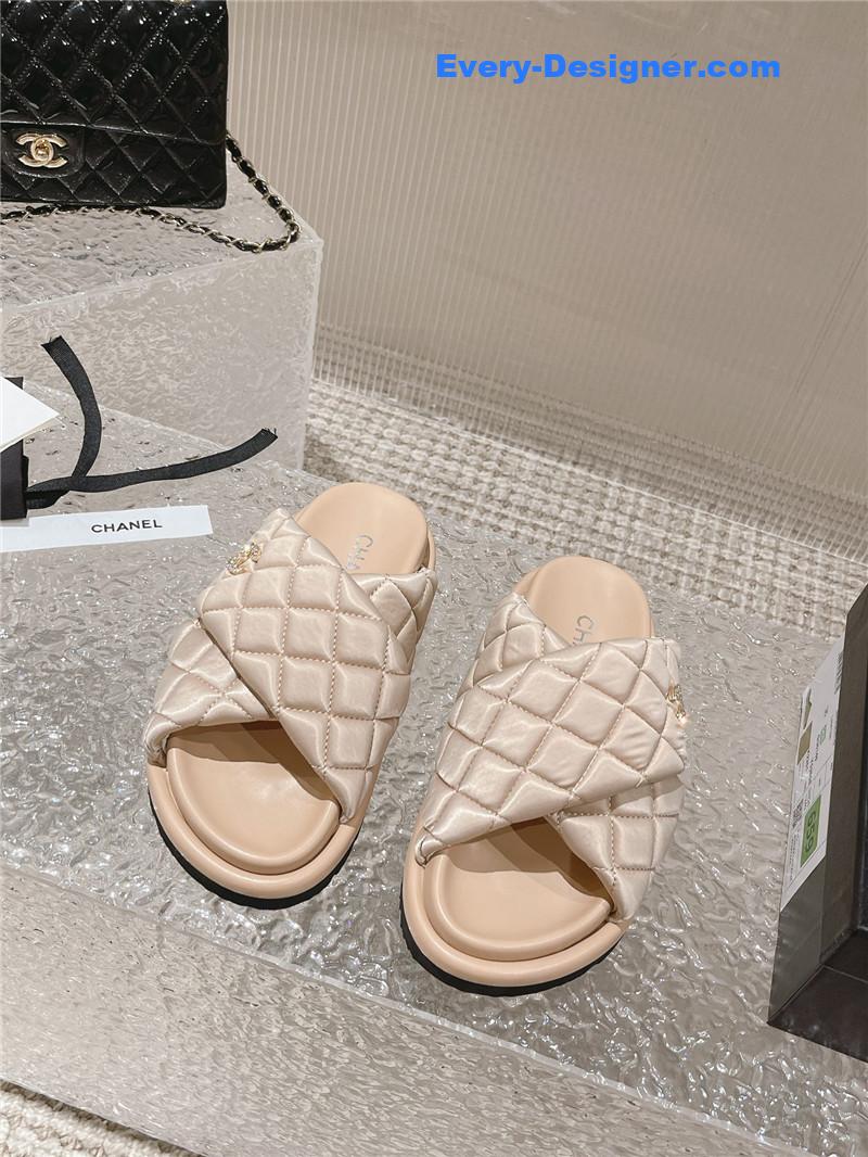 CC Lingge Velcro Thick Bottom Bread Lazy Slippers