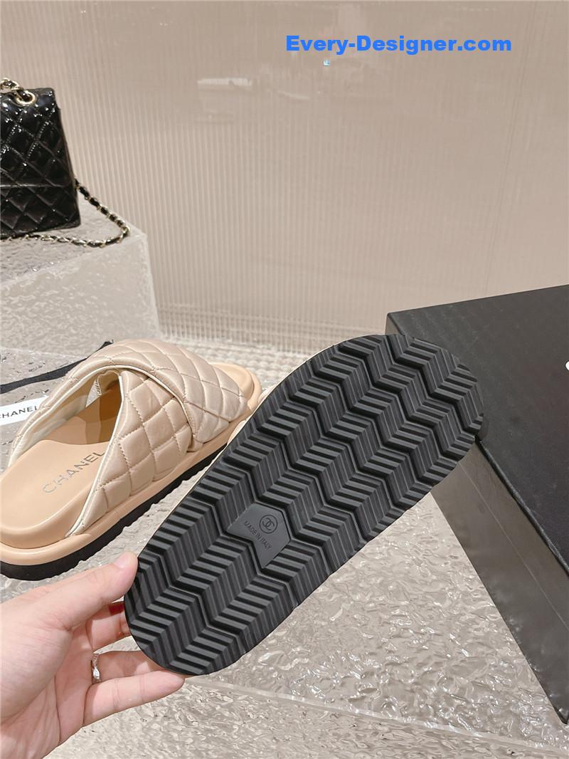 CC Lingge Velcro Thick Bottom Bread Lazy Slippers