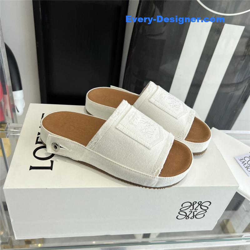 L0ew* denim slippers