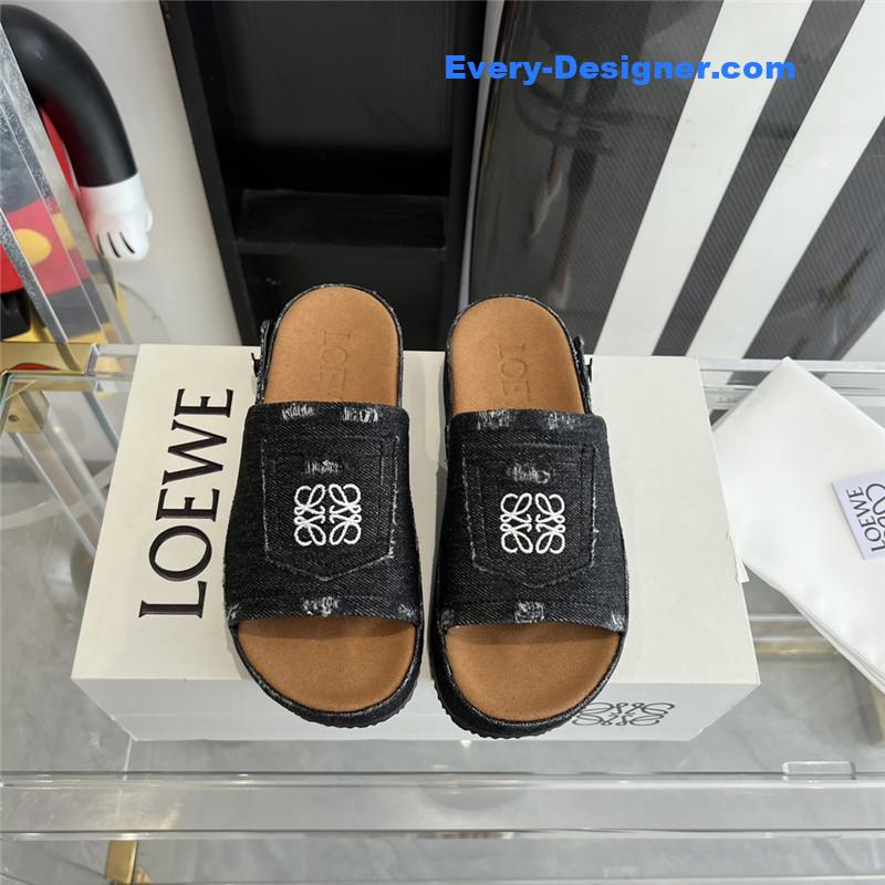 loewe denim slippers