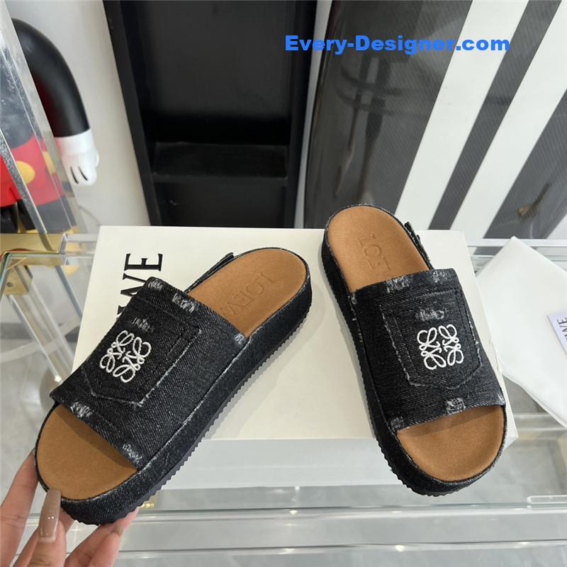 loewe denim slippers