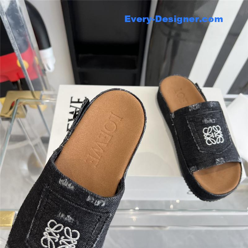 loewe denim slippers