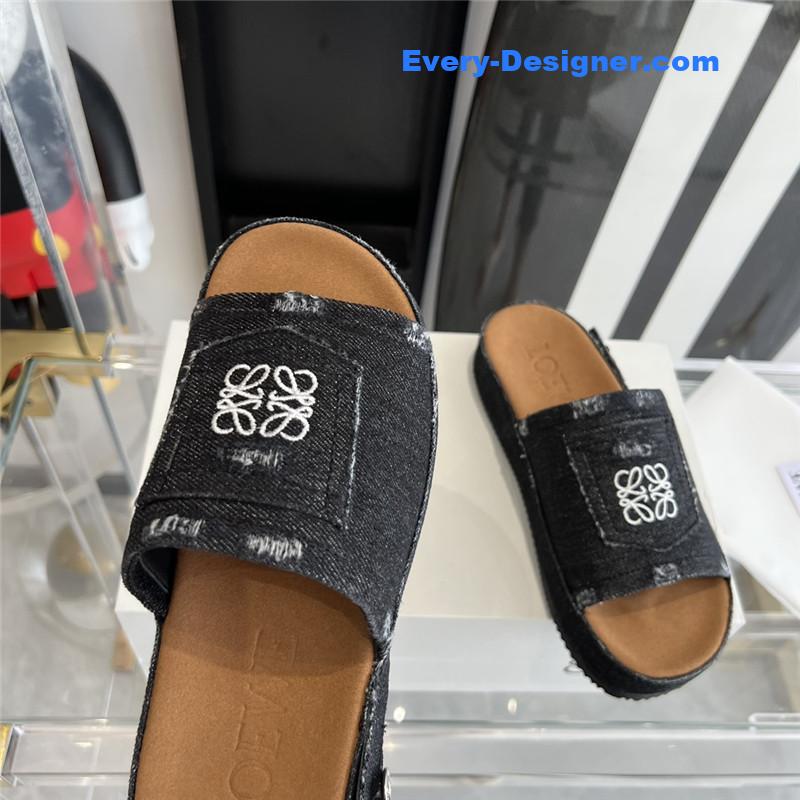 loewe denim slippers