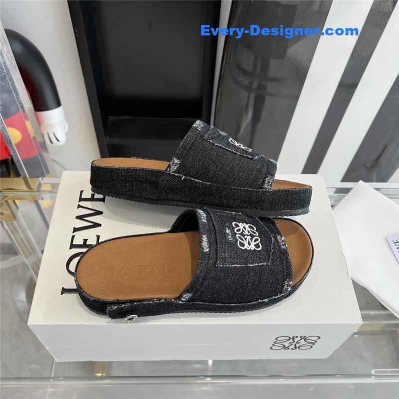 loewe denim slippers