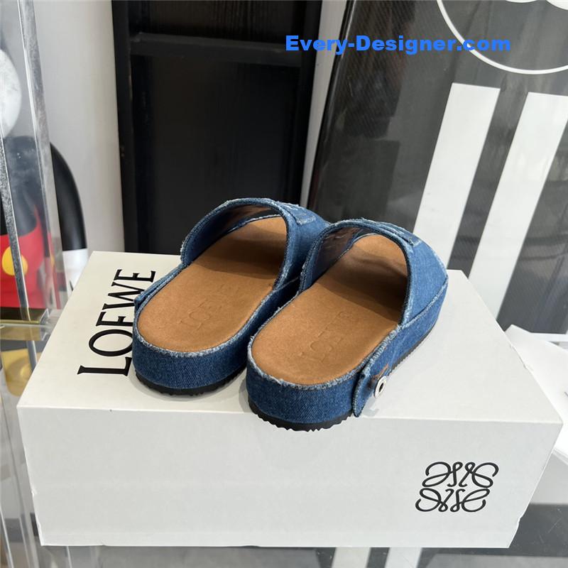 L0ew* denim slippers
