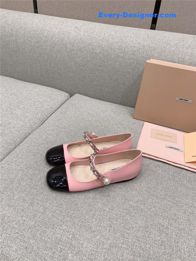 miumiu new princess girl style Mary Jane series flat shoes