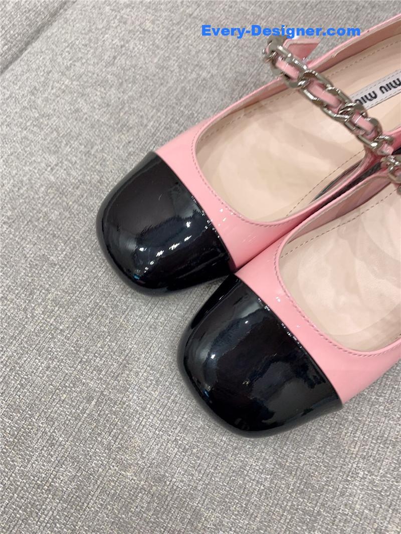 miumiu new princess girl style Mary Jane series flat shoes